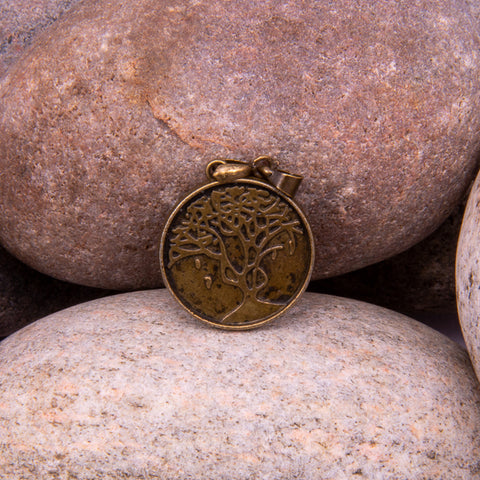 Handcrafted Bespoke Tree of Life (small) Pendant; set in Bronze Effect metal bezel.| Jabbawocky Crafts (jabbawockycrafts.co.uk)